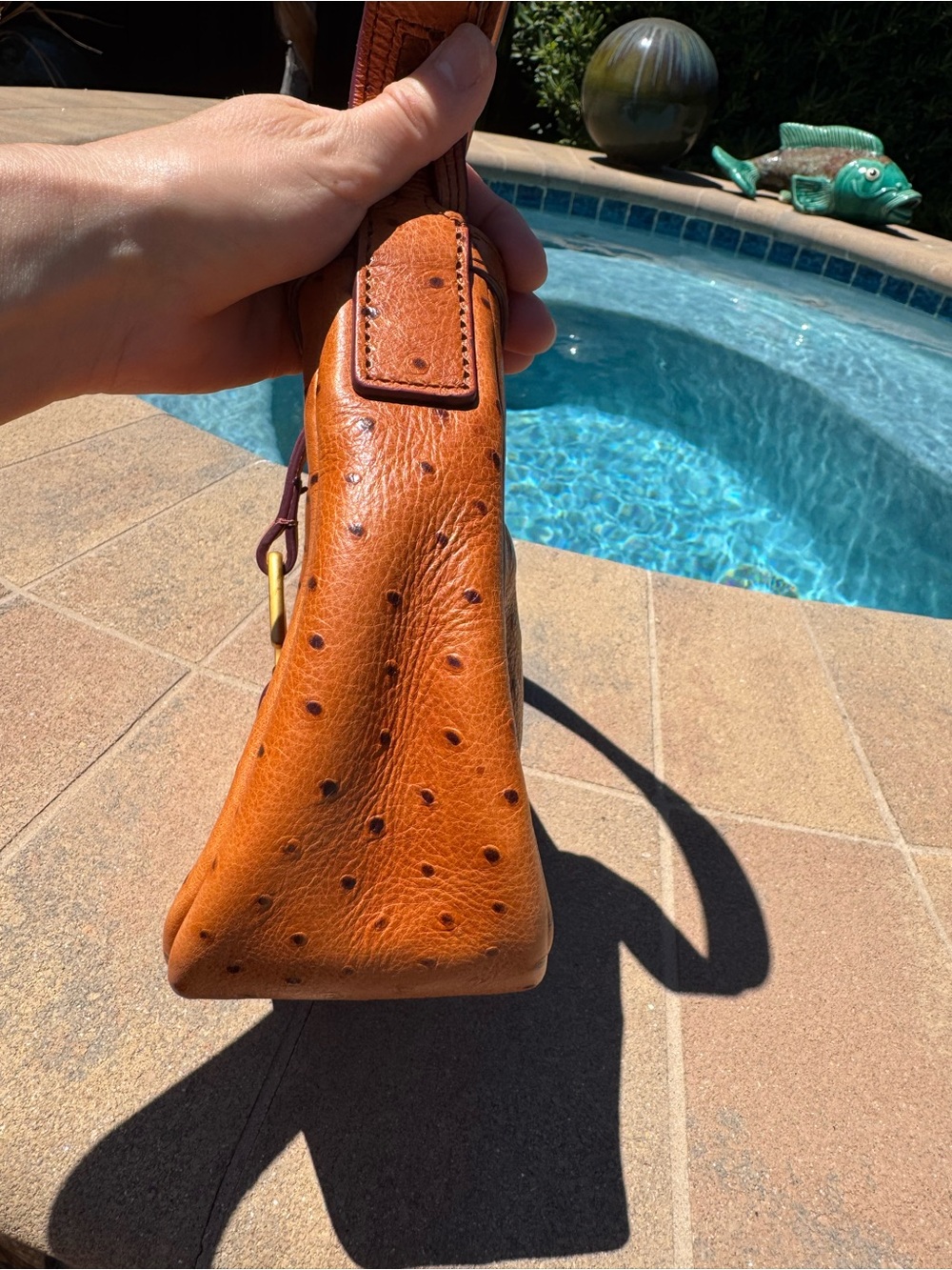 Dooney & Bourke Ostrich-Embossed Leather Shoulder Bag - Picture 6 of 13